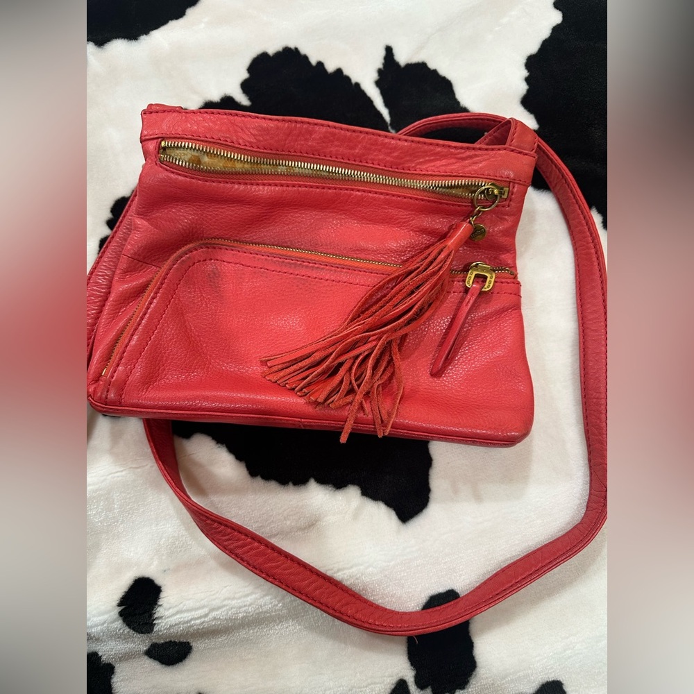 HOBO Red Crossbody Bag with Tassel